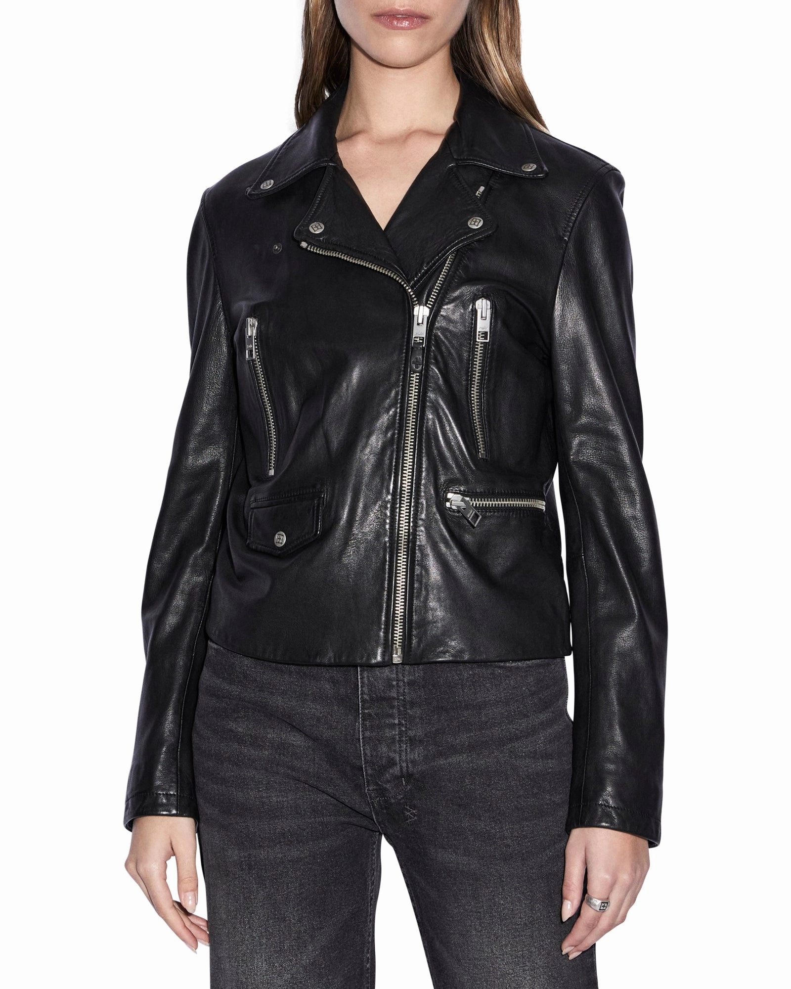 Versatile Piece AMPLIFY LEATHER JACKET BLACK