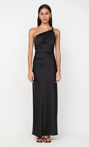 Classic Layering Bold Statement LUNETTA ASYM DRESS - BLACK