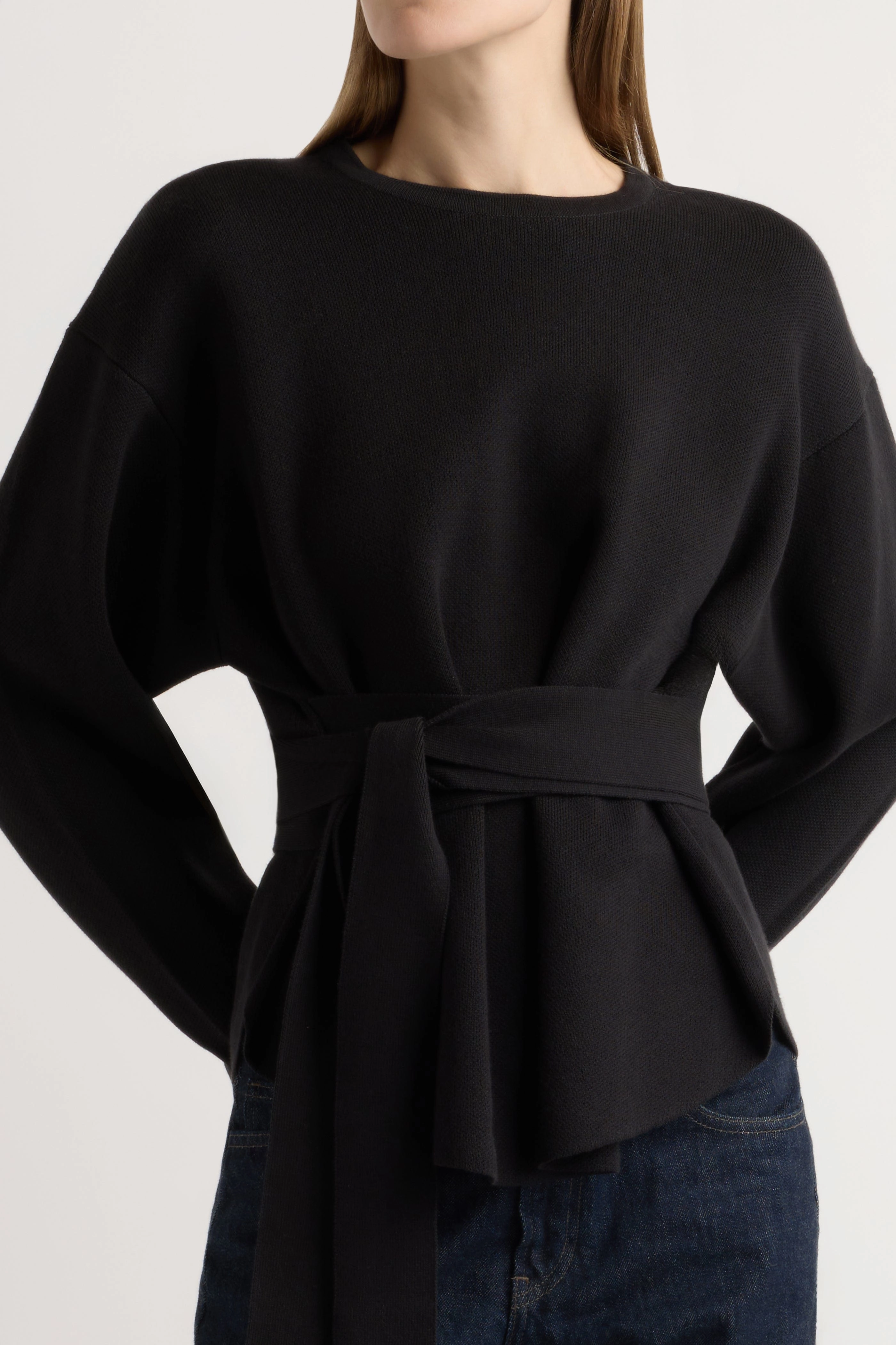 Nara Tie-Front Knit Sweater Perfect Knitwear Cozy Knit Piece