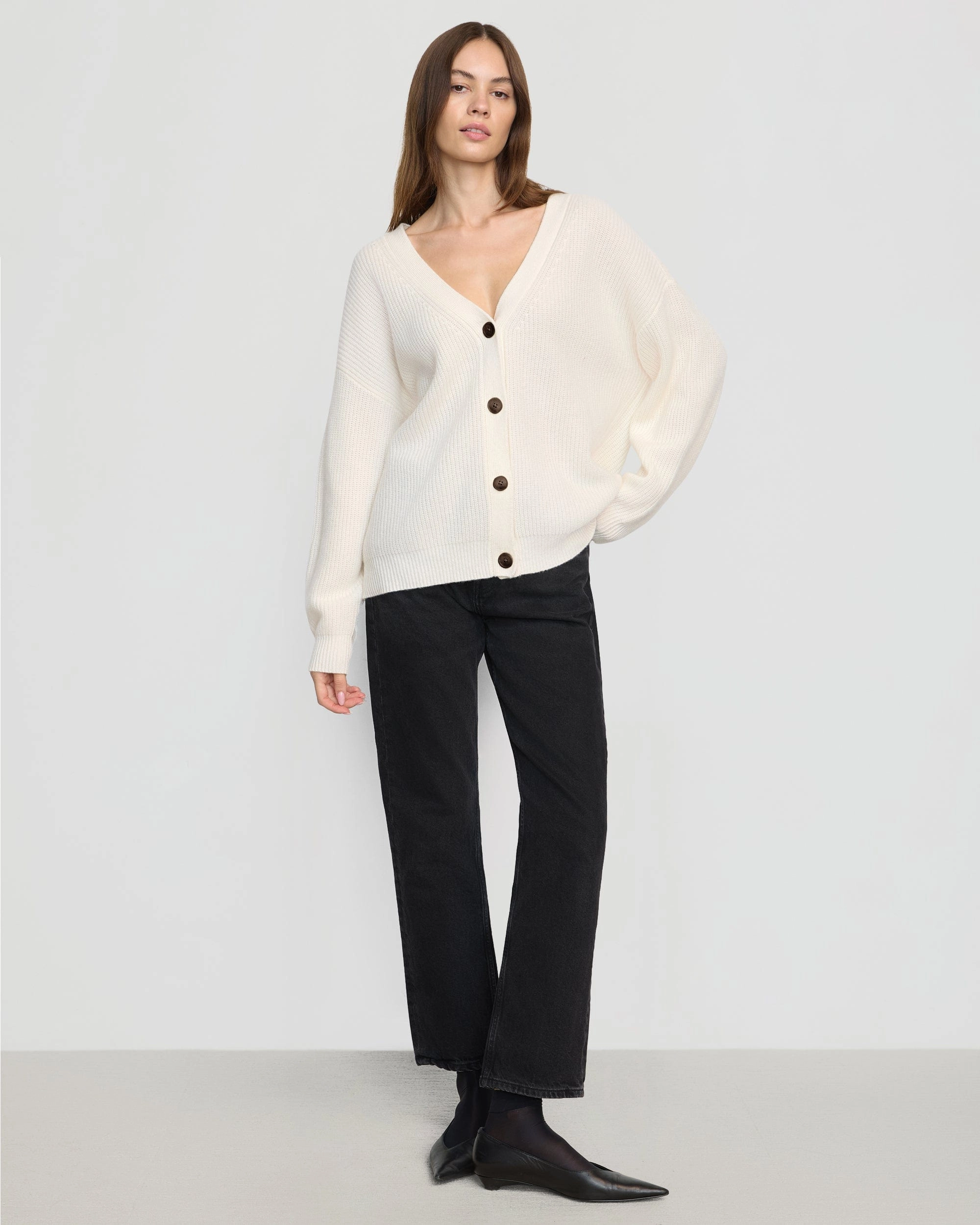 Ola Oversized Cashmere Cardigan All Day Fit Casual Knit Layer