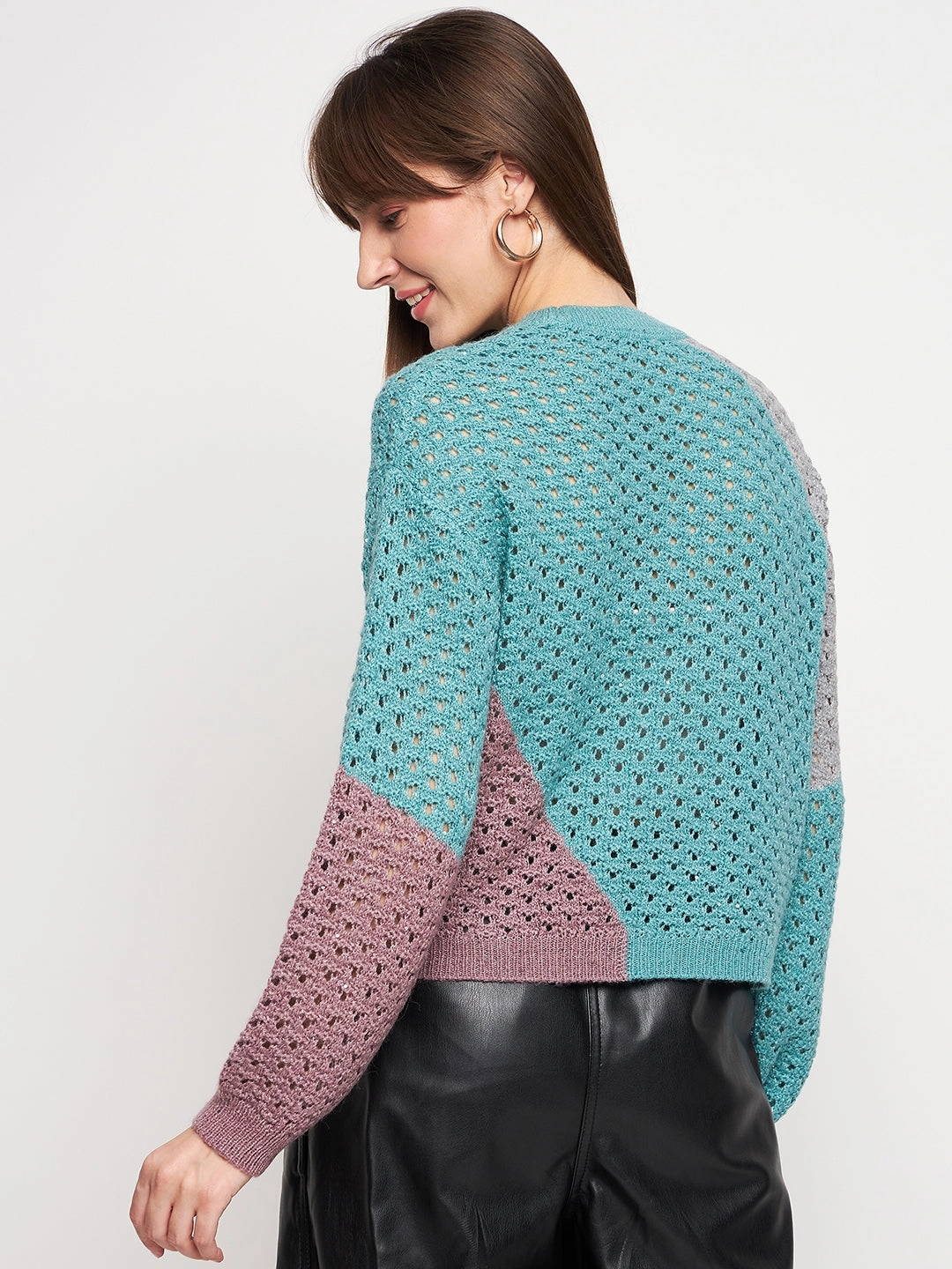 Madame Aqua Pointelle-Knit Jumper slim fit