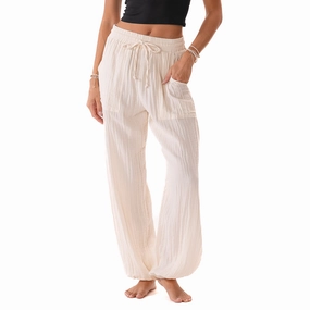 Cream Cotton Castaway Pants All Occasion StretchFabric
