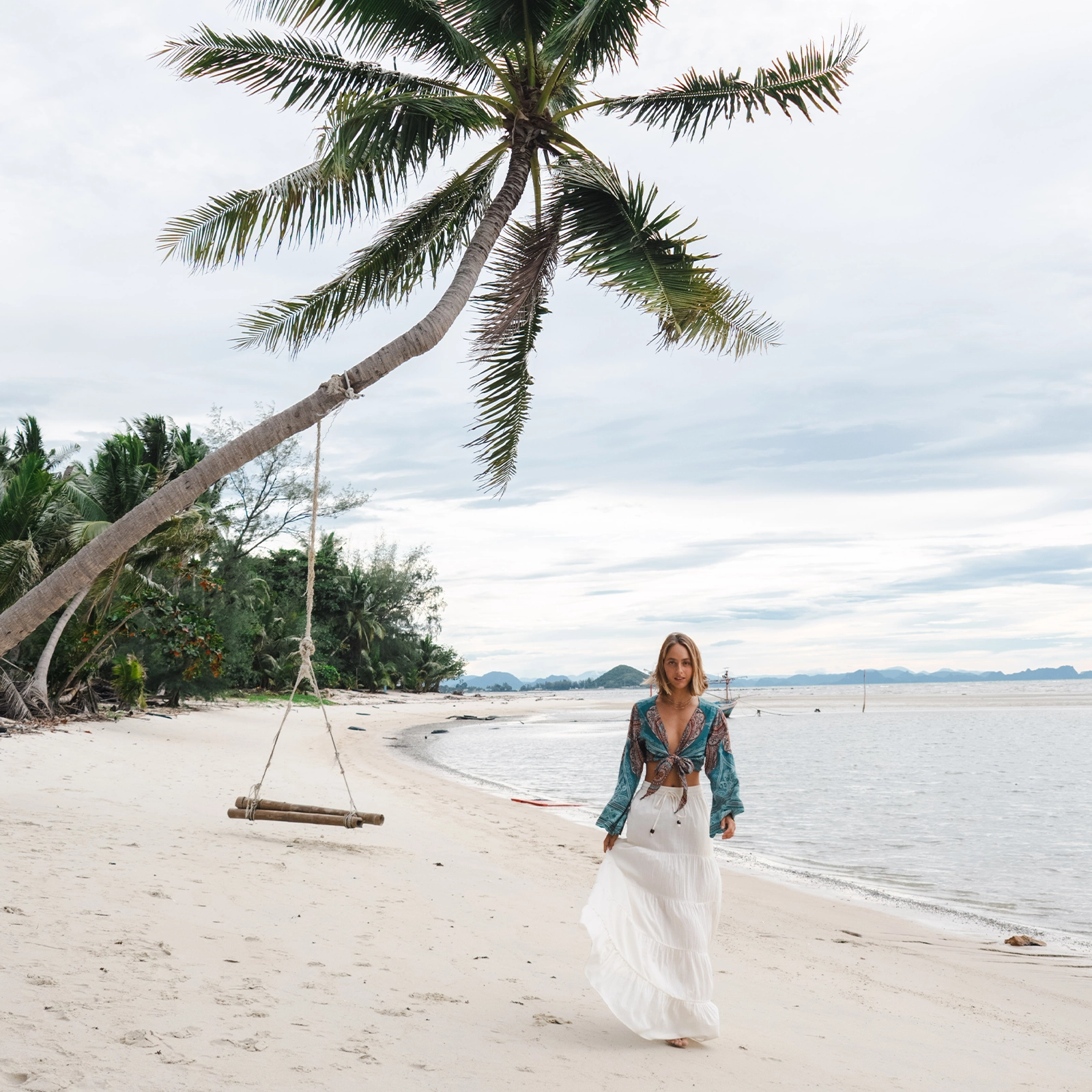 Beach Day Refined Edge Cream Shipwrecked Maxi Skirt