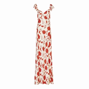 Cream/Tomato Carrie Dress Light Drape Season Ready