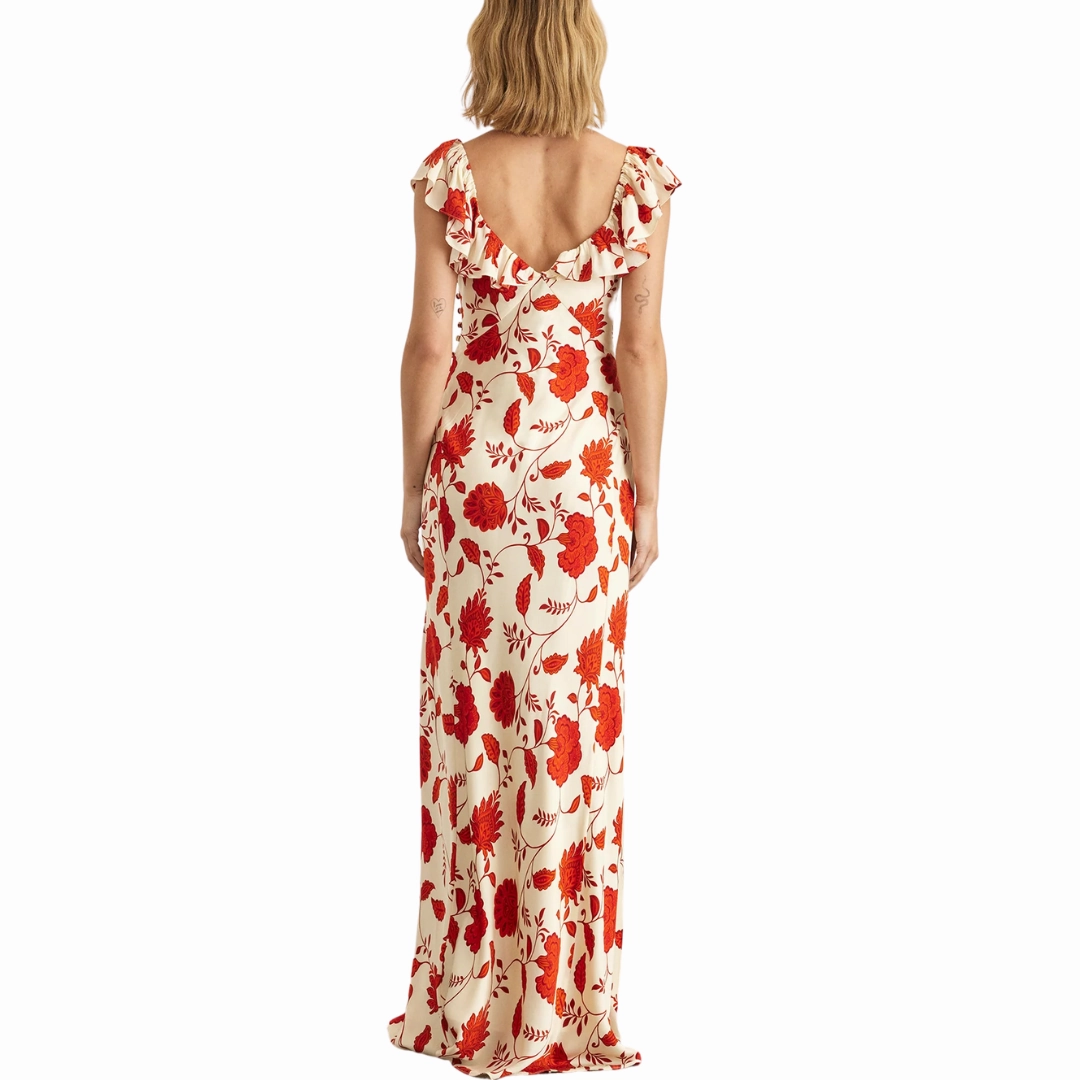 Cream/Tomato Carrie Dress Event Safe Work-Ready Look
