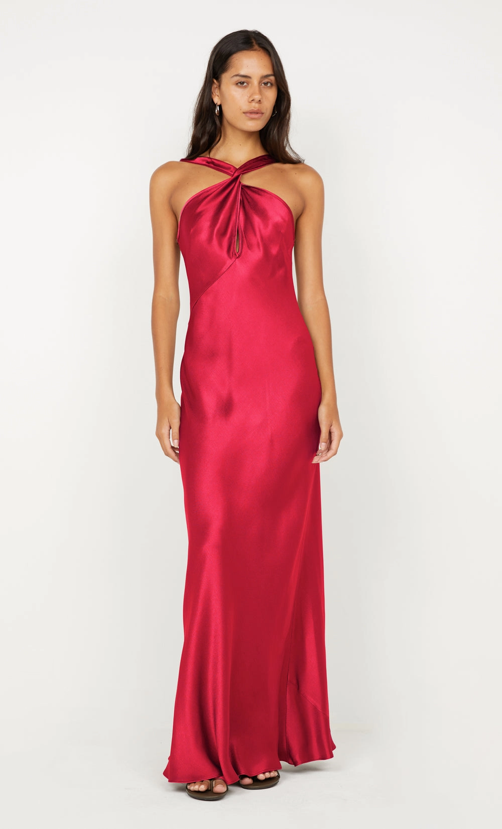 Art Spirit Lunch Date ELISIA TWIST MAXI DRESS - STRAWBERRY