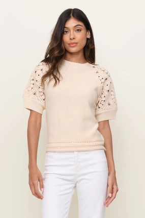 Casual Layer Urban Trend Crochet Sleeve Sweater