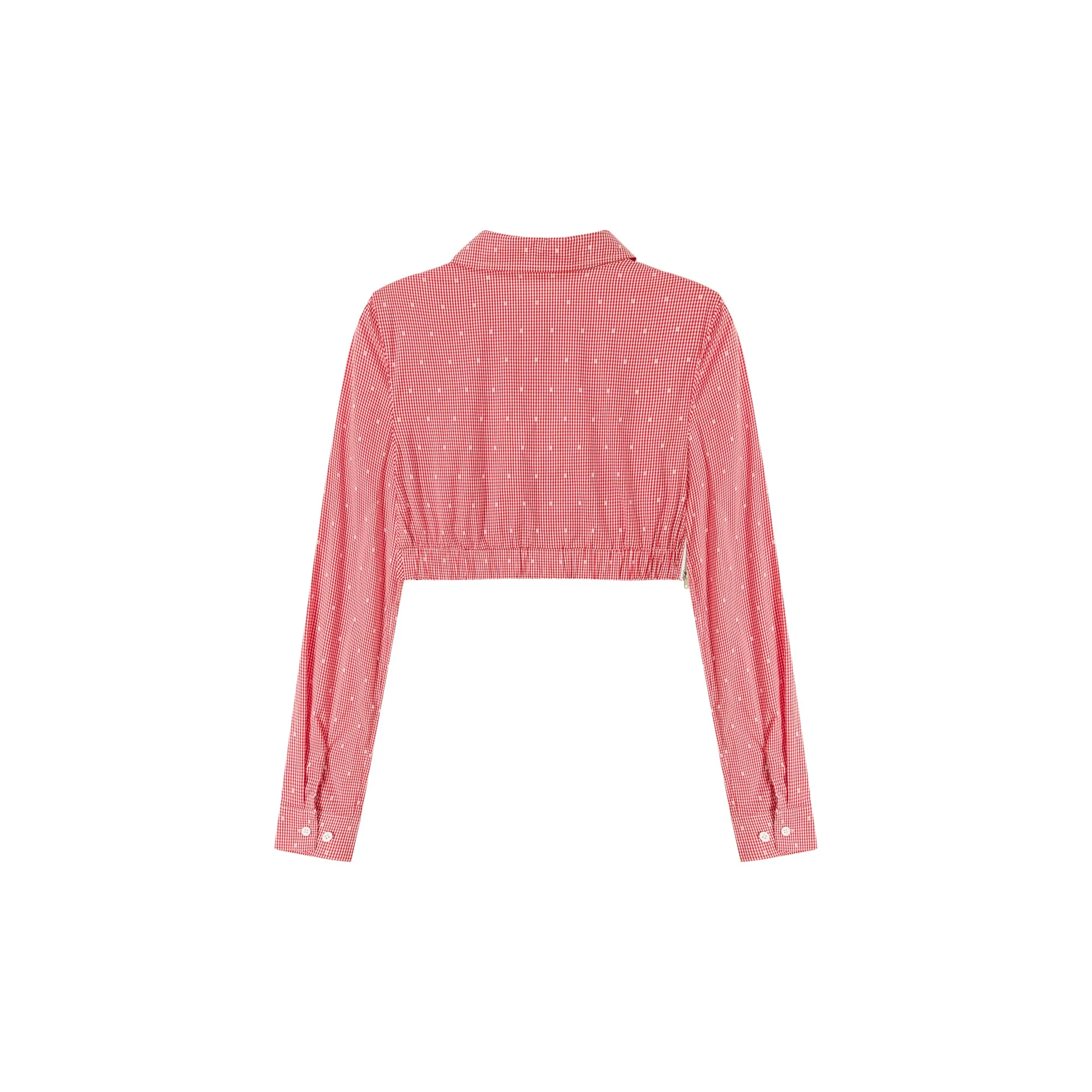 Cropped Check Cut Out Shirt