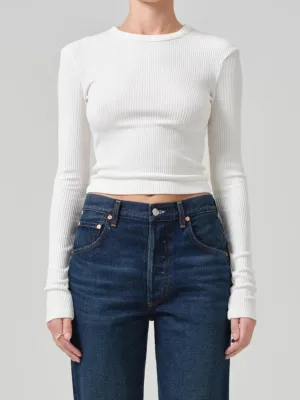 Cropped Faena Crewneck In Pashmina