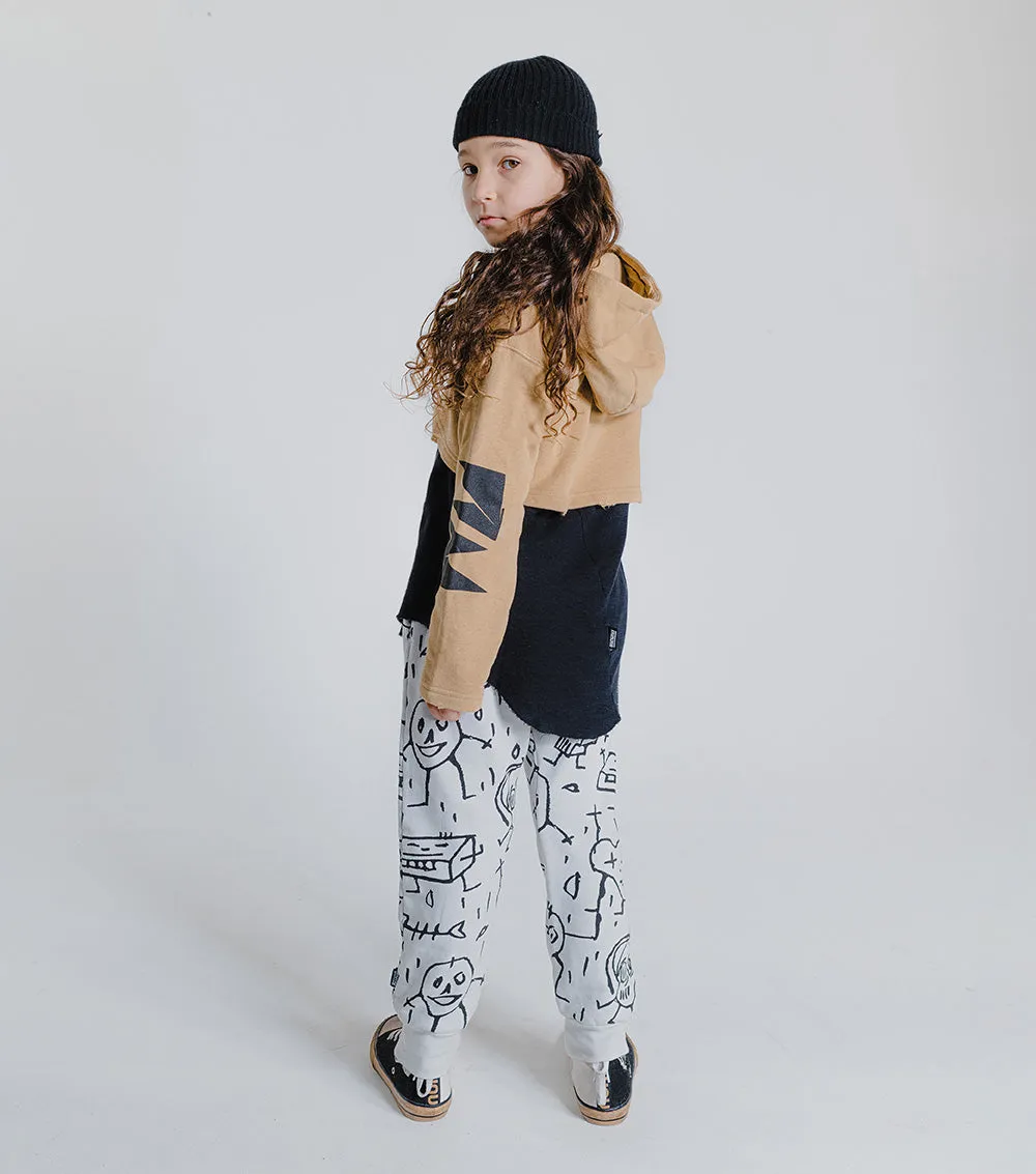 cropped hi-lo hoodie