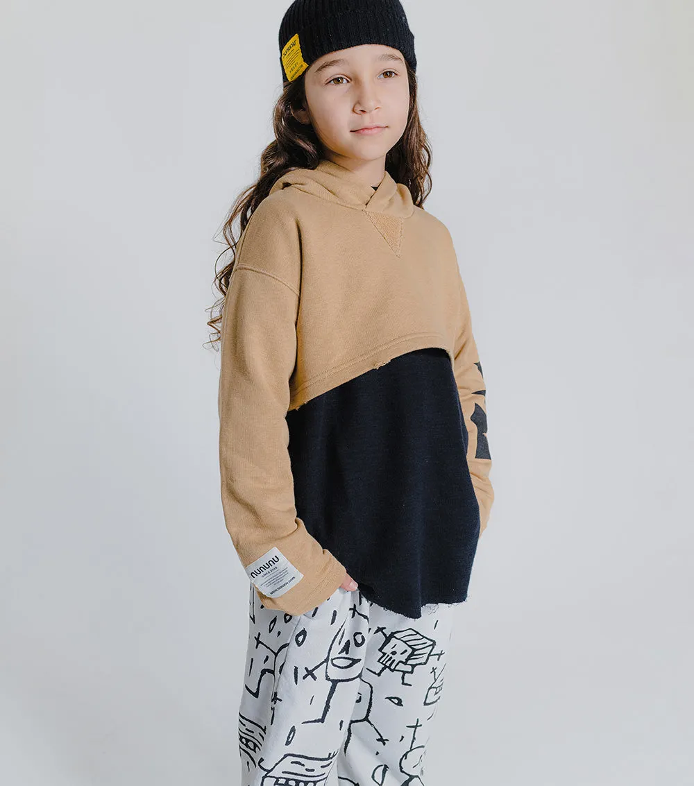cropped hi-lo hoodie