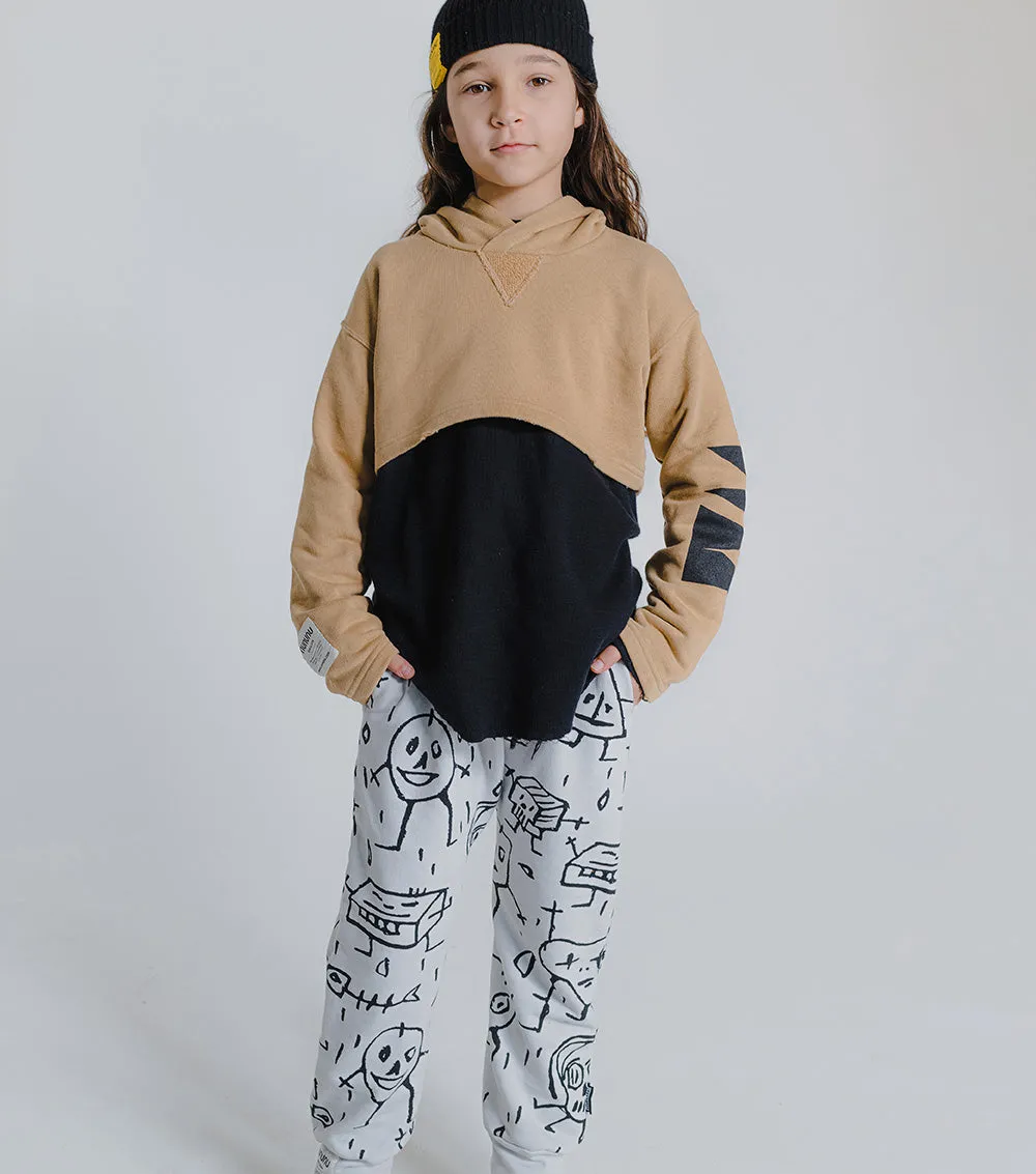 cropped hi-lo hoodie