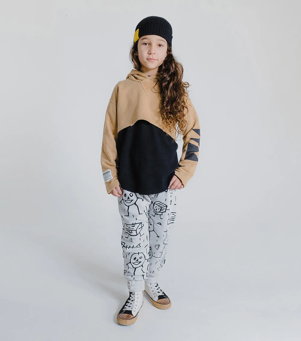 cropped hi-lo hoodie