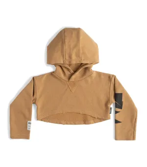 cropped hi-lo hoodie