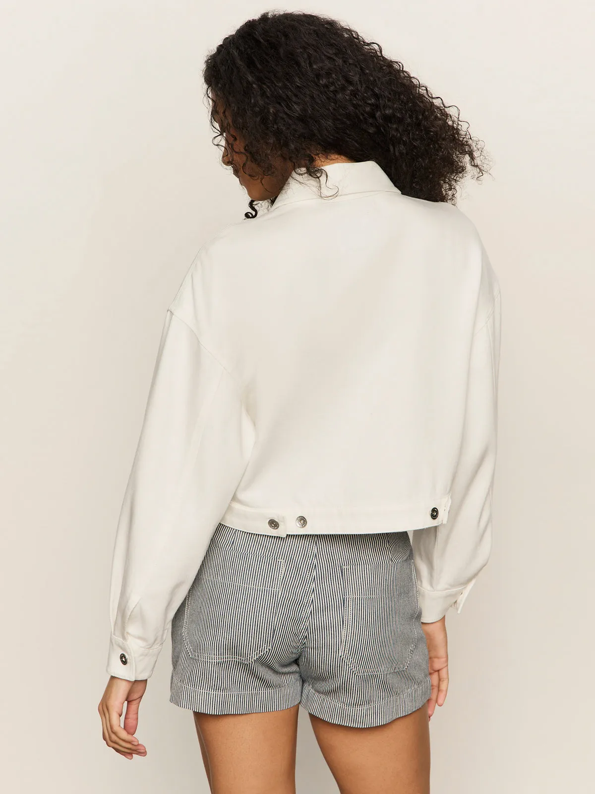 Cropped Paper Boy Jacket Bleached White suitable for air sports