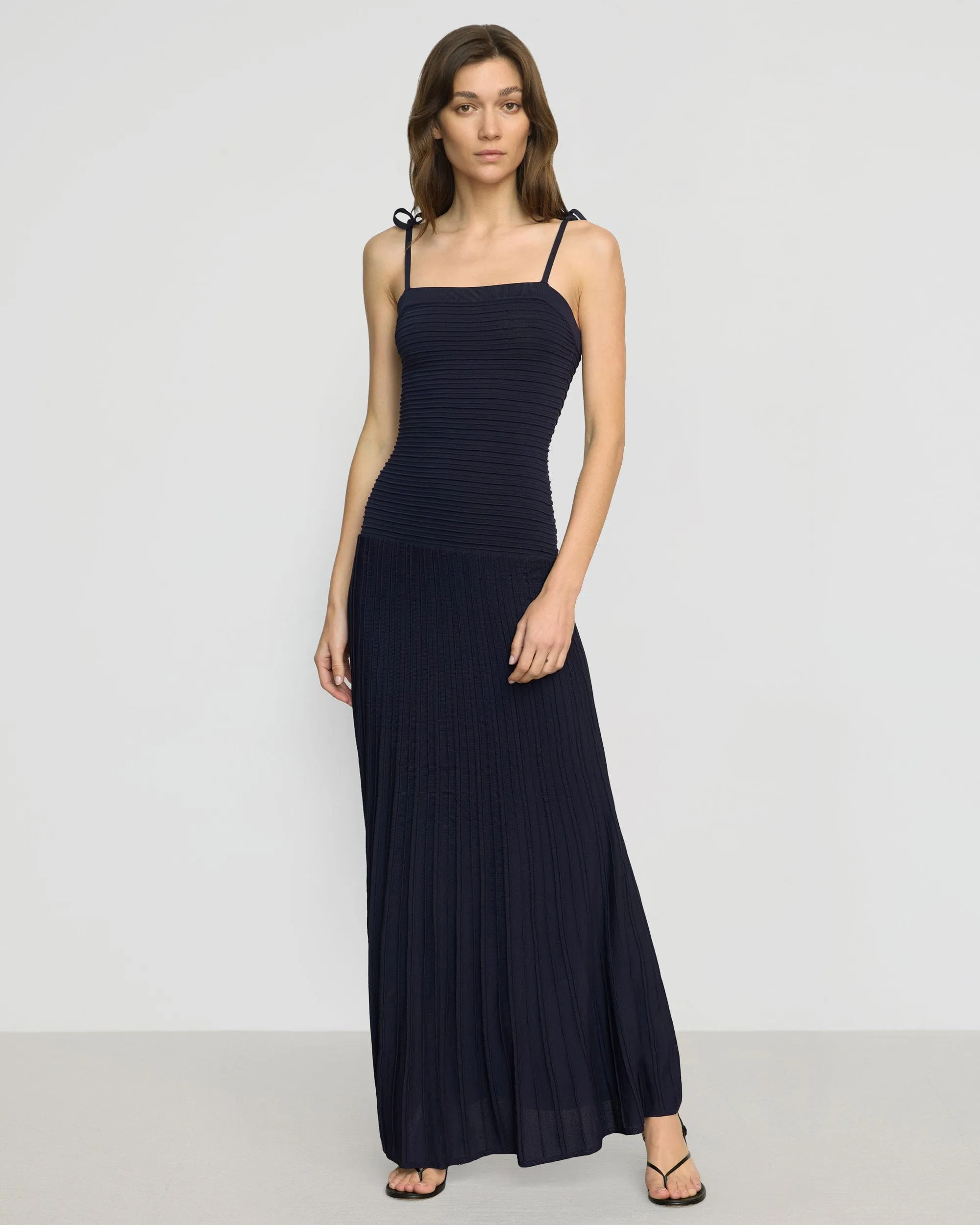 Chan Ottoman-Knit Dress Minimal Detail Natural Texture