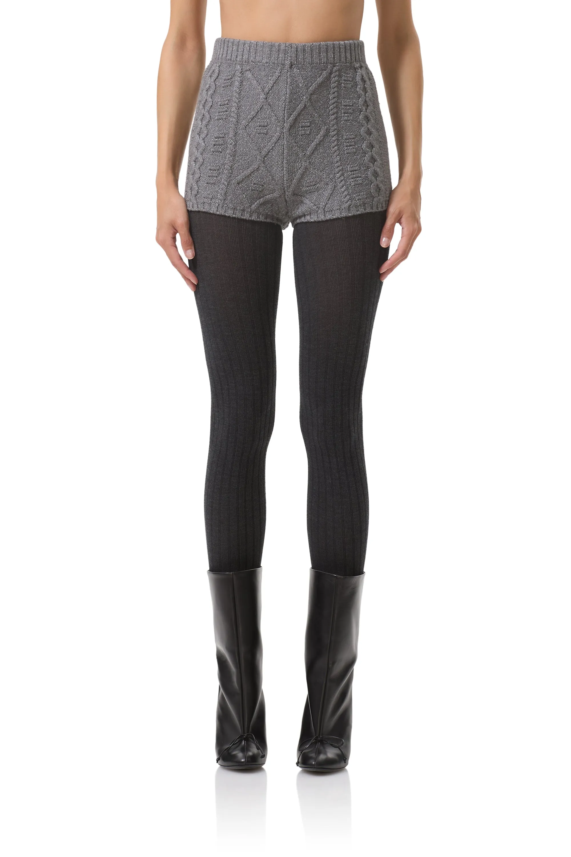 Relaxed fit wear Benoite Sweater Short - Heather Grey