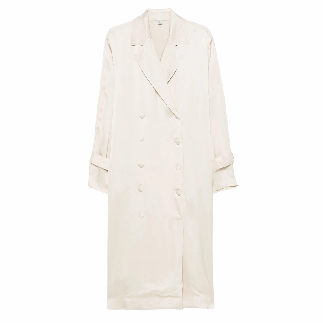 Cozy Flex Soft Contour Pearl Satin Trench Dress