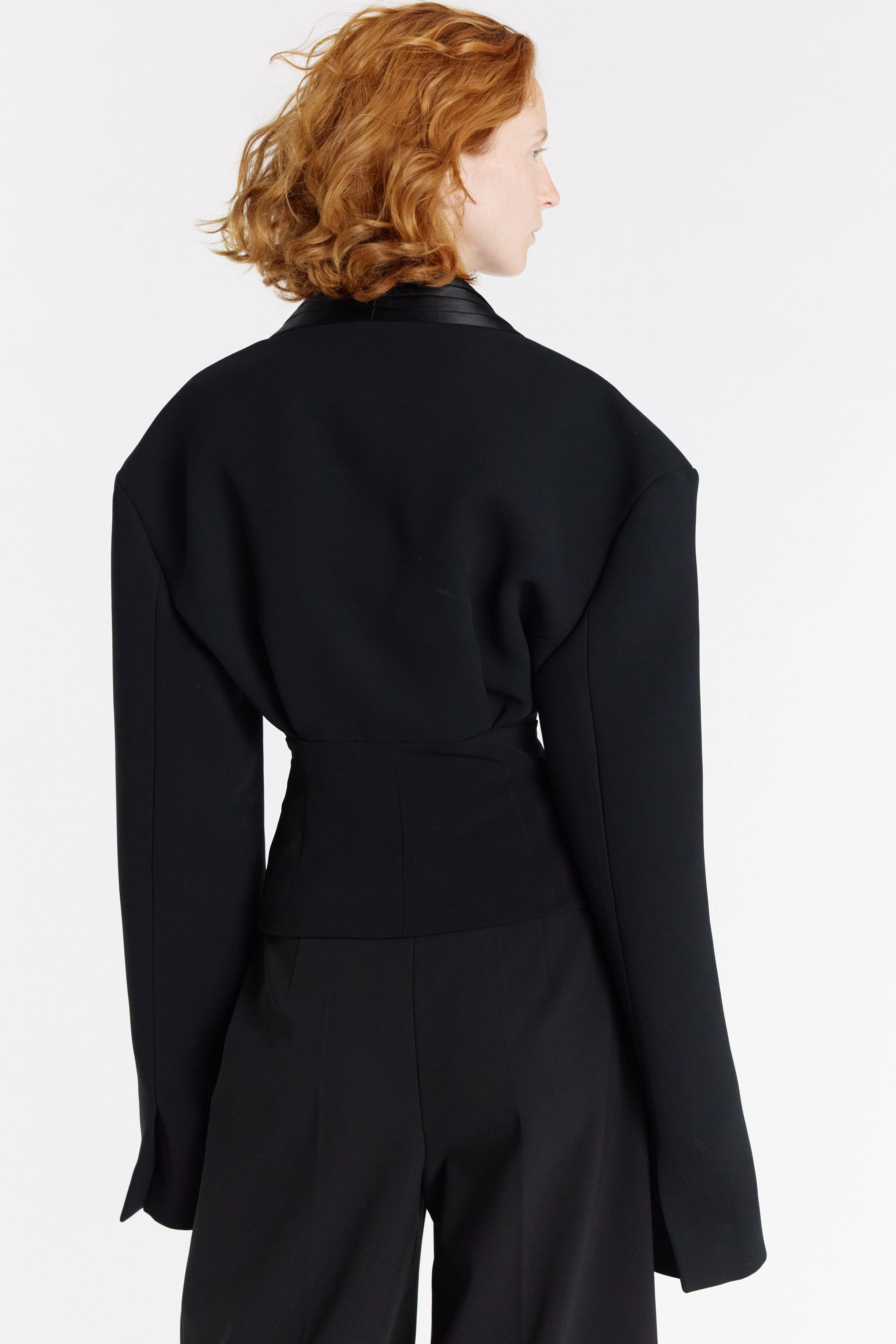 LowProfile Zipper Hypoallergenic Lining Cummerbund Collar Tuxedo Top Black
