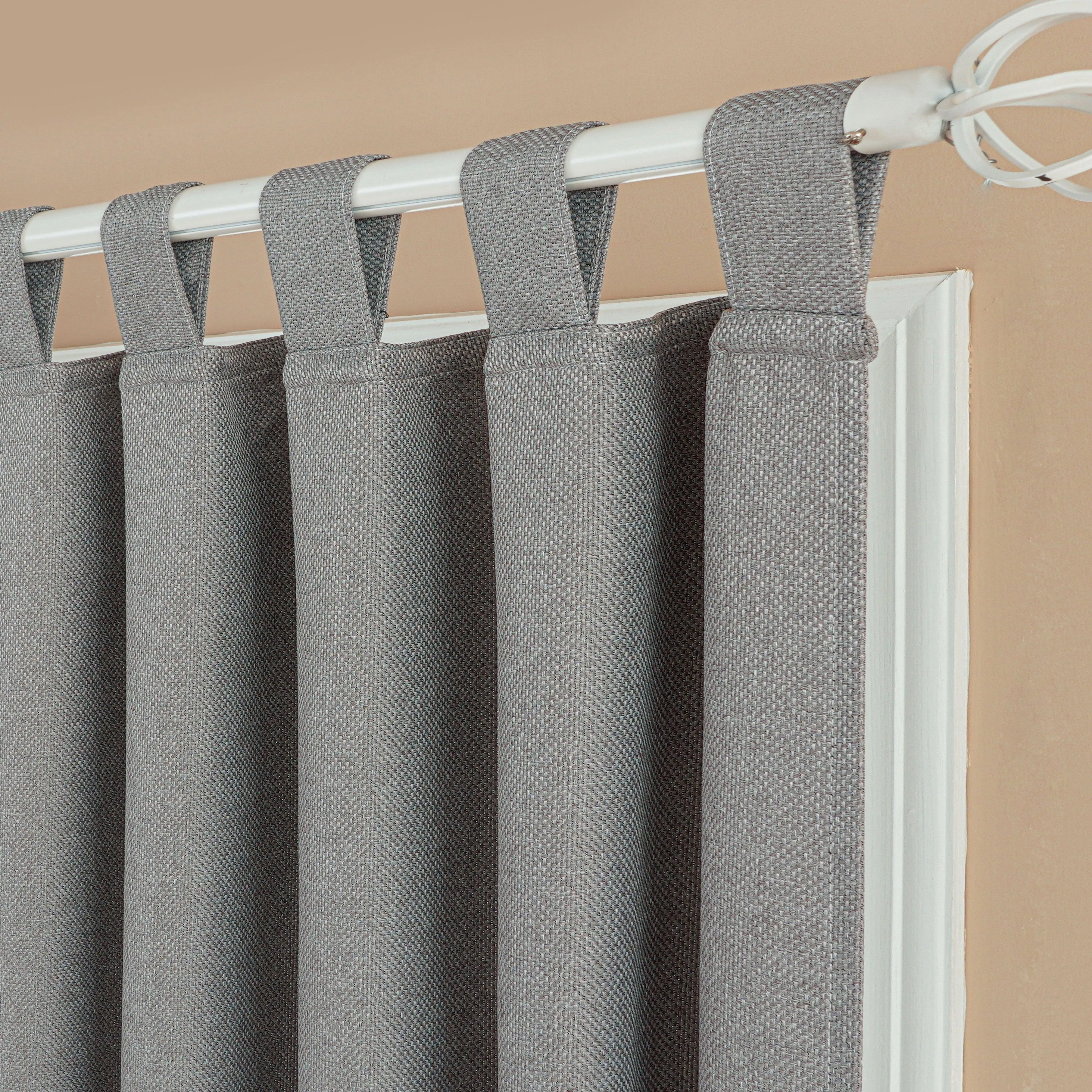Curtainsdesign-Linen Textured Blackout Thermal Curtains Tab Top Design Privacy Protecting For Bedroom,1 Panel