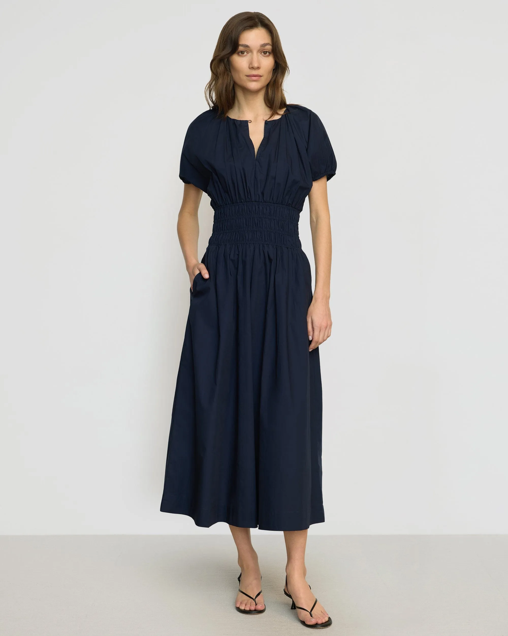 Kyla Organic Cotton Blouson Dress Resort Outfit
