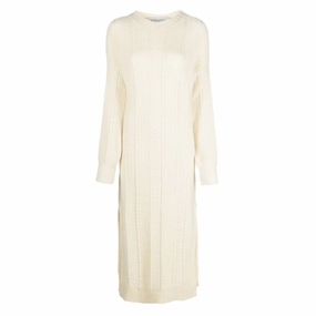 Warm Soft Relaxed Fit Design Cable Knit Dress