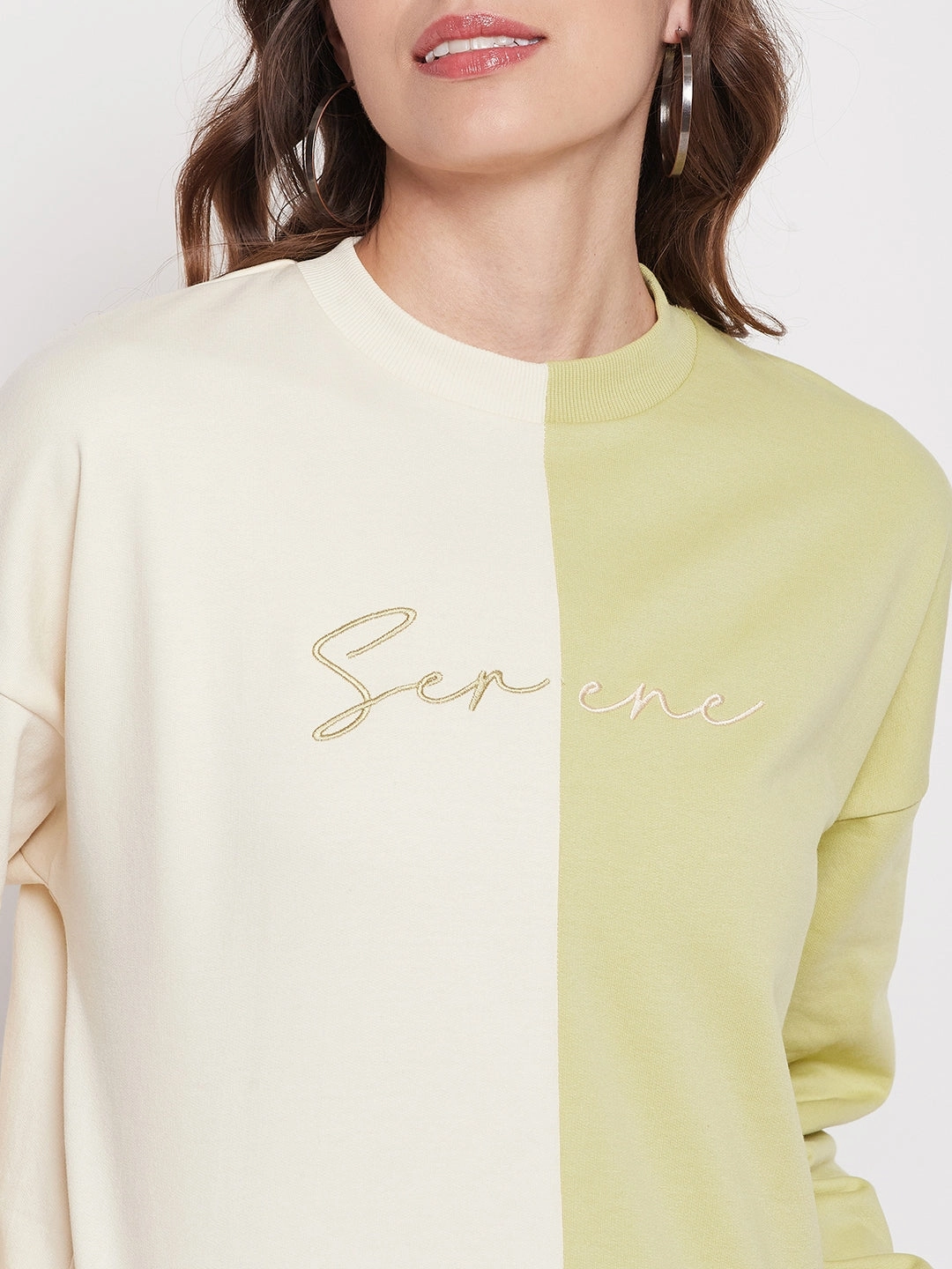 Madame Lime Green Color Block Sweatshirt Camping Gear