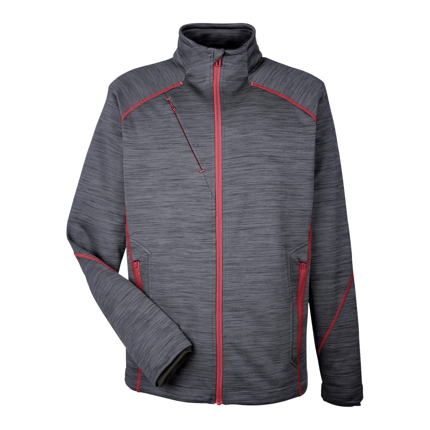D1546M Sport Red Mens Flux Mélange Bonded Fleece Jacket