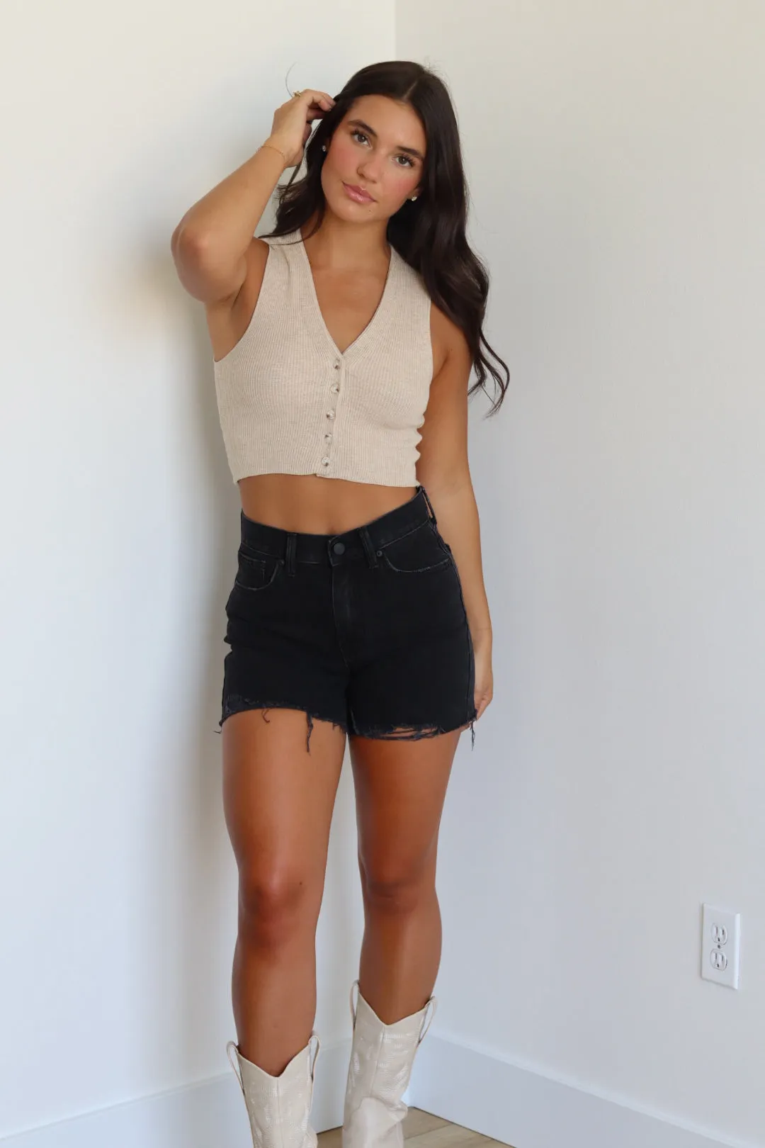 Dad Cutoff Denim Short