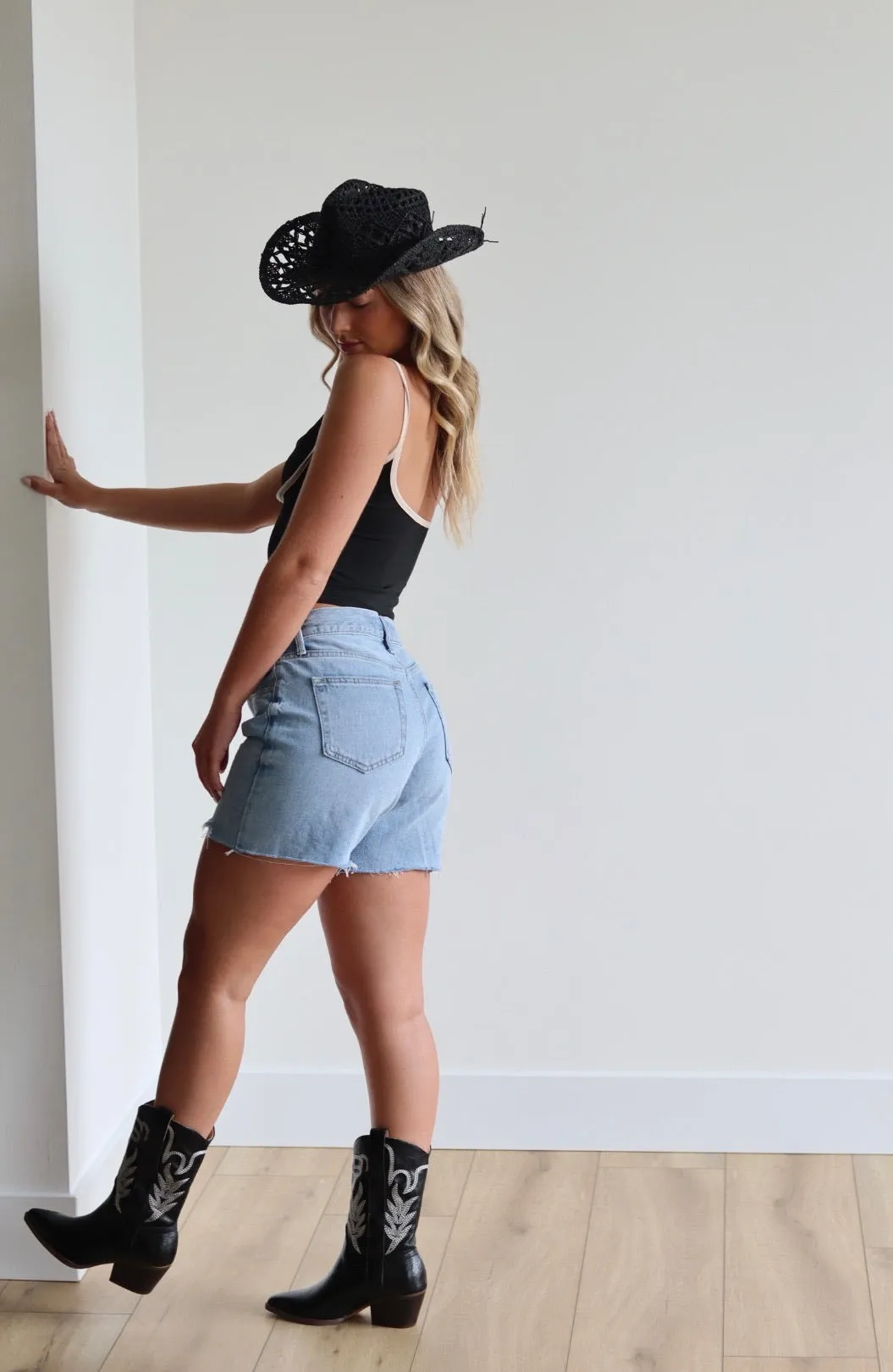 Dad Cutoff Denim Short