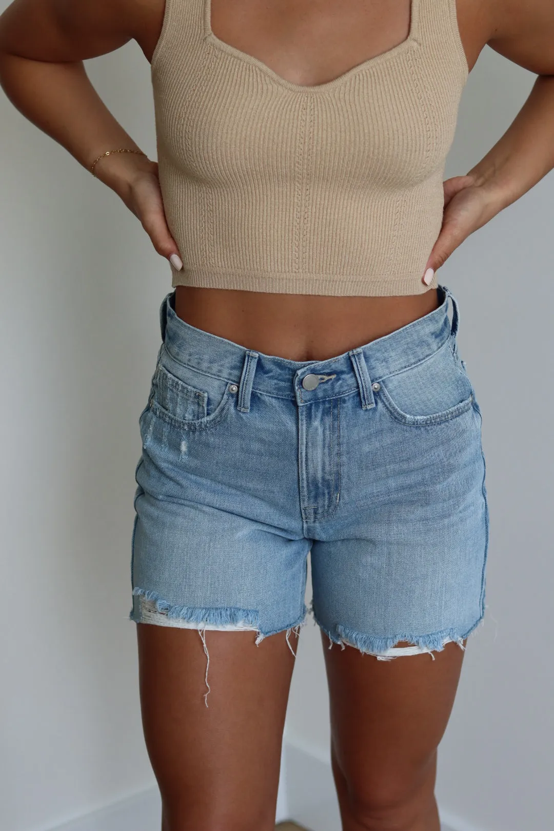 Dad Cutoff Denim Short