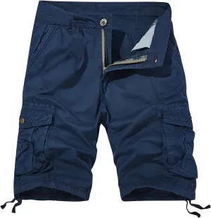 Dademeo Men's Cargo Shorts Running Shorts Multiple Utility Pockets Elastic Waist Cotton Hiking Shorts Outdoor Ripstop Shorts