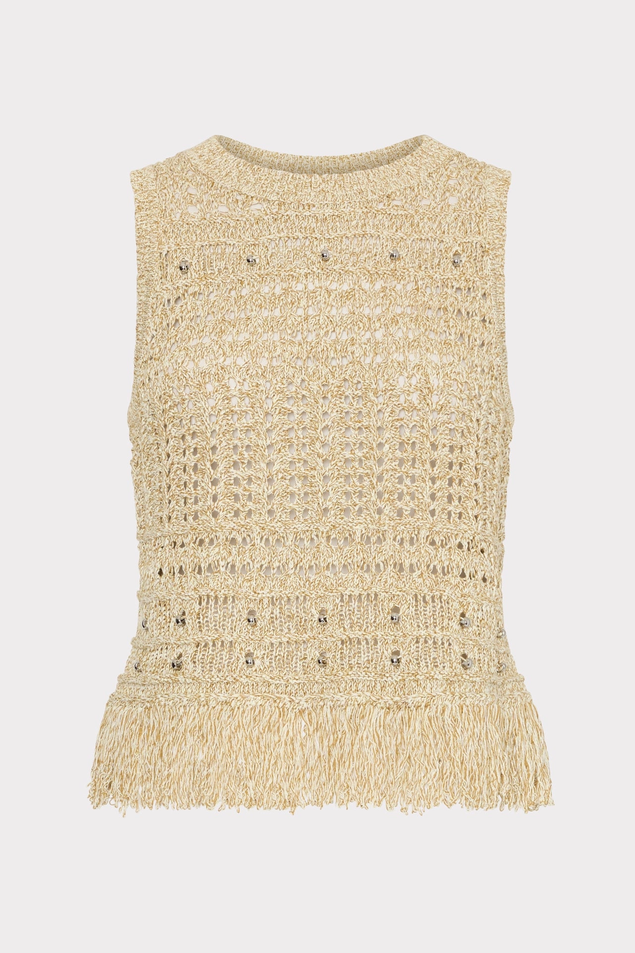Beaded Fringe Knit Top Chill Friendly Clean Style