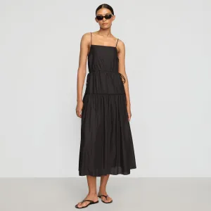 Dalia Tie-Waist Tiered Organic Cotton Dress Effortless Wear