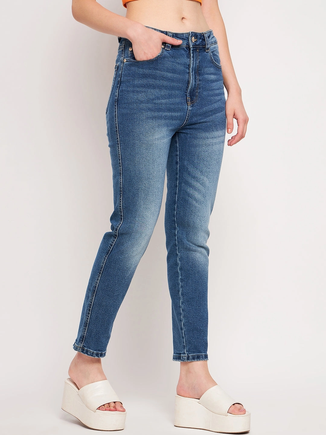 Teen Outfit Night Out Party Look Modern Winter Warmth Loose Madame Blue Denim