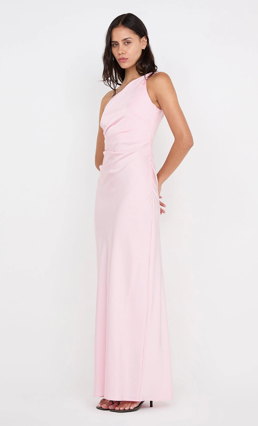 Light and Breezy Office Smart LUNETTA ASYM DRESS - POWDER PINK