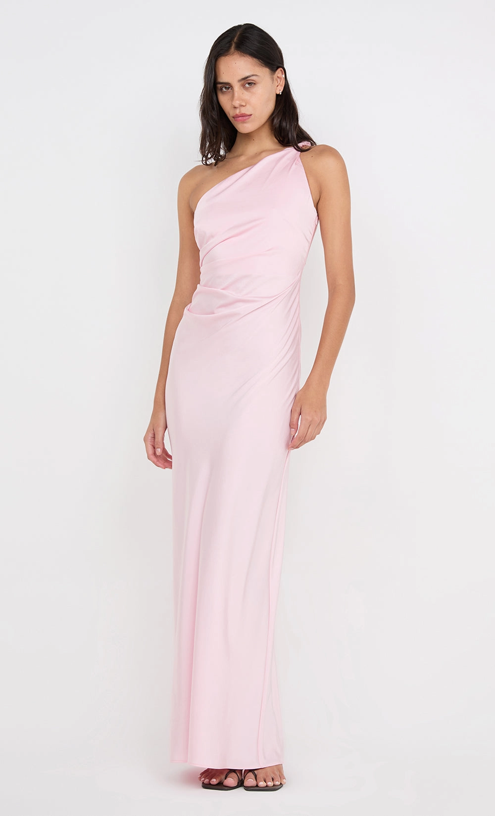 Comfortable Waist Design LUNETTA ASYM DRESS - POWDER PINK