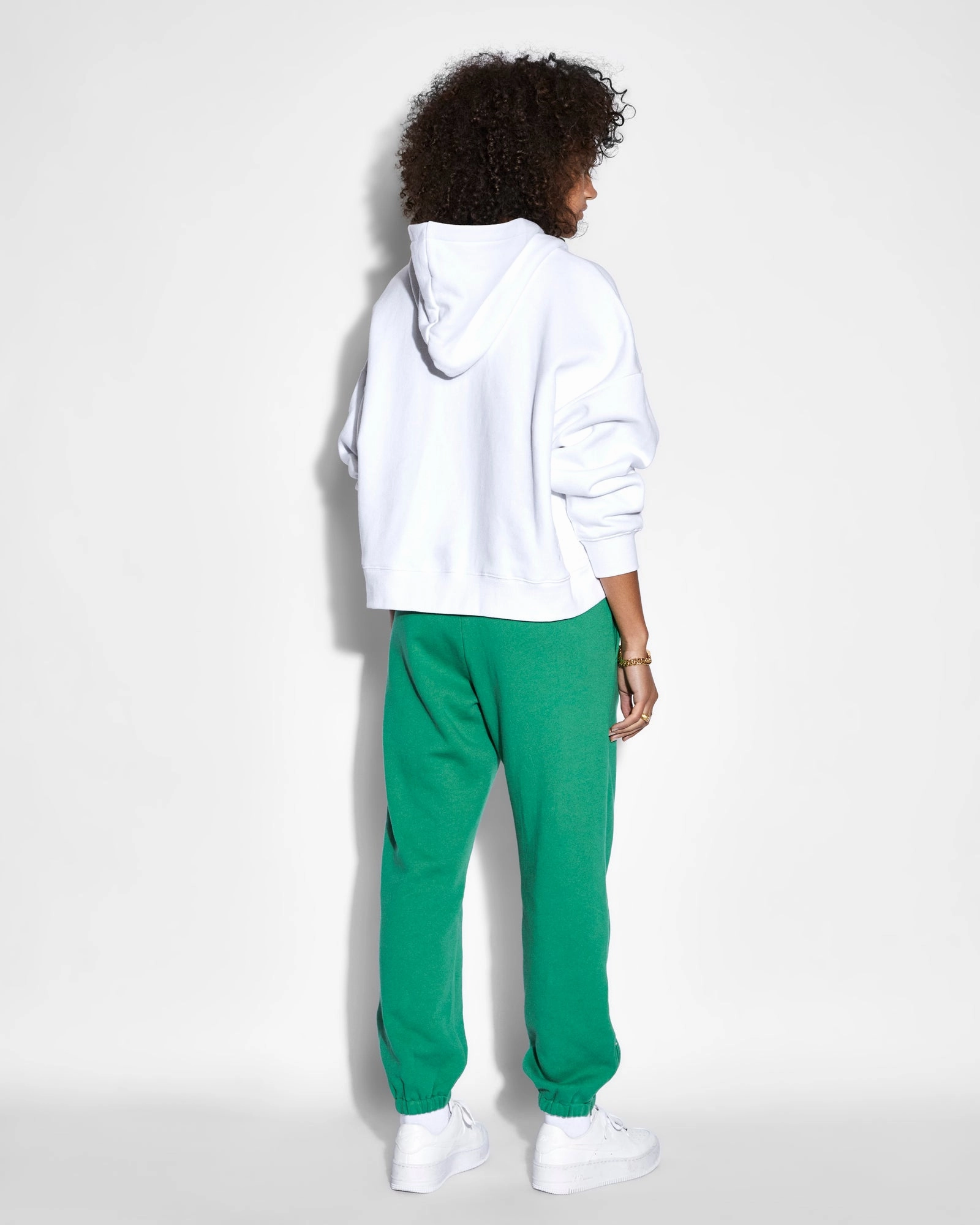 Double Layered Reinforced Hems UNITY SLOUCH HOODIE WHITE