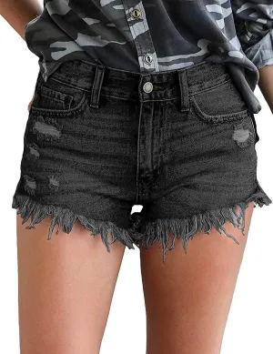 DCUTERQ Denim Shorts for Women Casual Summer High Waisted Short Pants with Pockets
