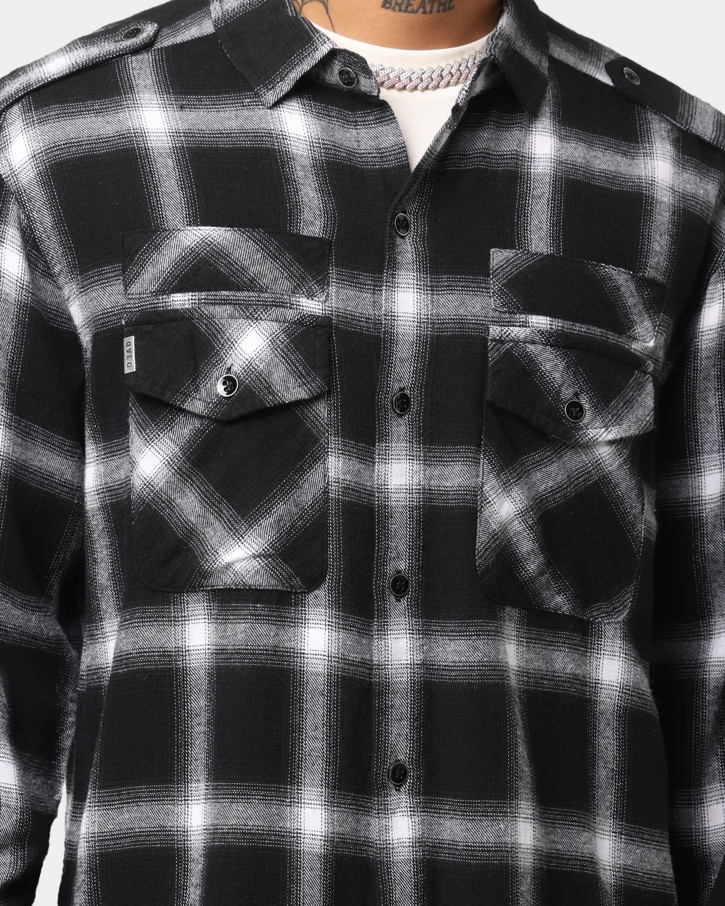 Dead Studios Rinsed Flanno Shirt Black/White