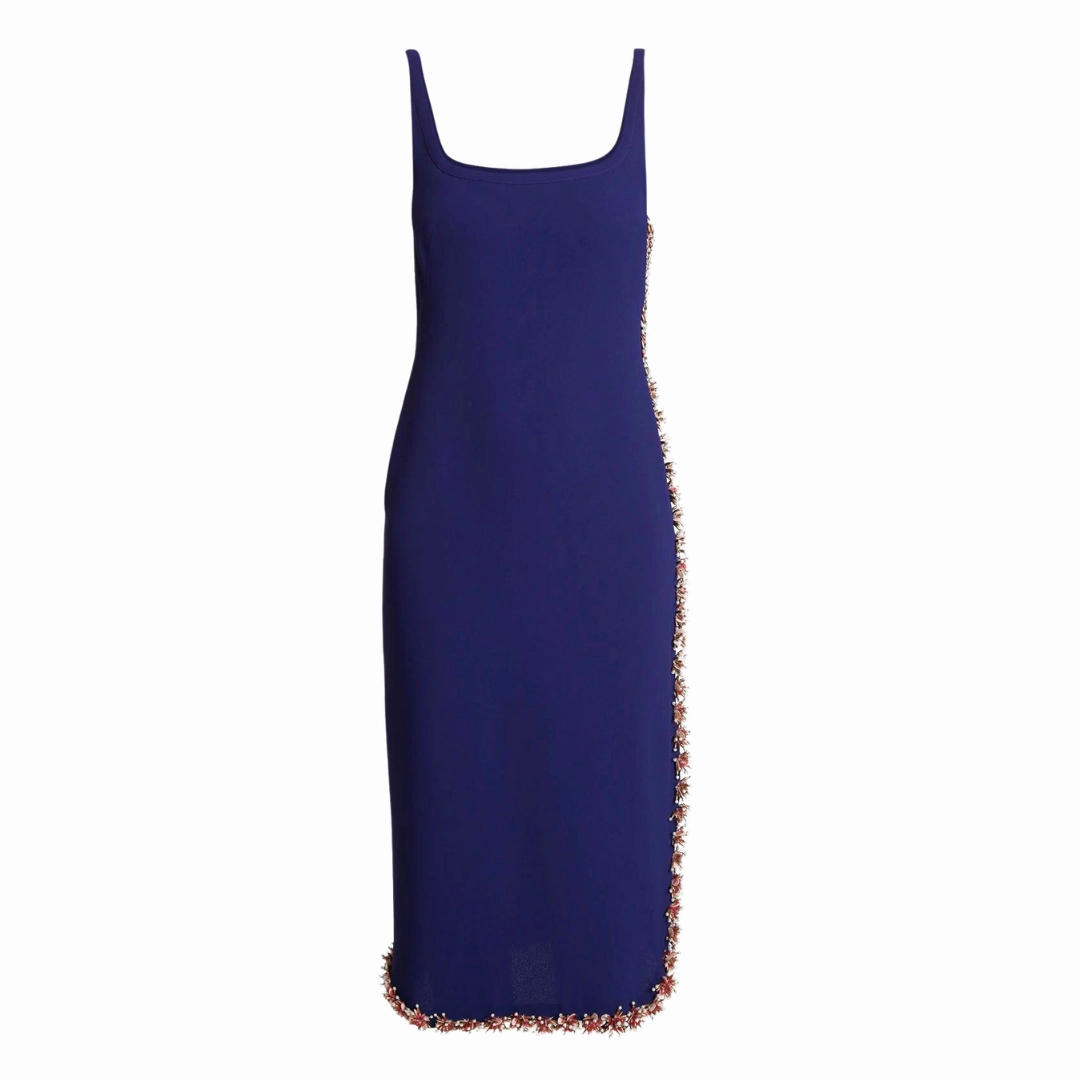 Debans Embellished Midi Dress Shiny-Lining Influencer-Approved