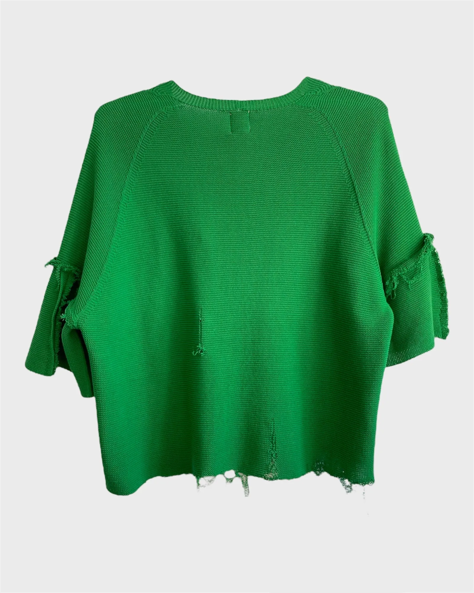 DECONSTRUCTED FRAYED KNIT PULLOVER