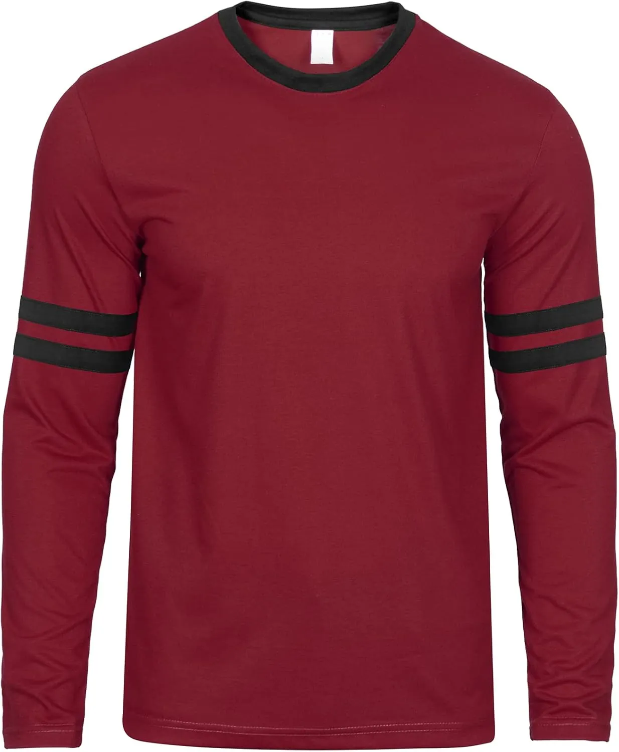 Decrum Mens Long Sleeve Shirts - Soft Comfy Casual Round Neck Full Sleeves Ringer Tee Men