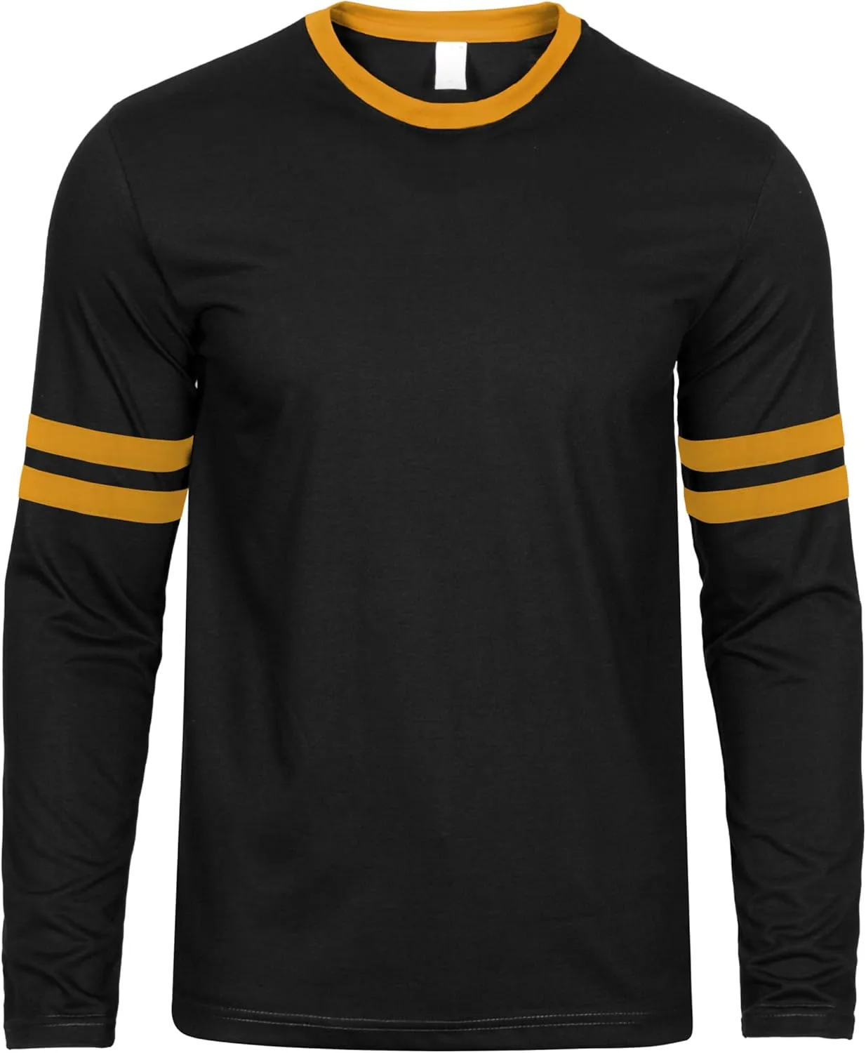 Decrum Mens Long Sleeve Shirts - Soft Comfy Casual Round Neck Full Sleeves Ringer Tee Men