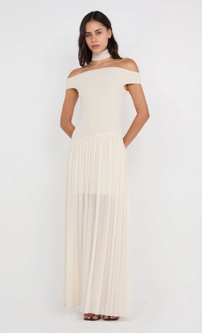 Villa Mood DEIJA OFFSHOULDER MAXI DRESS - BUTTERCREAM