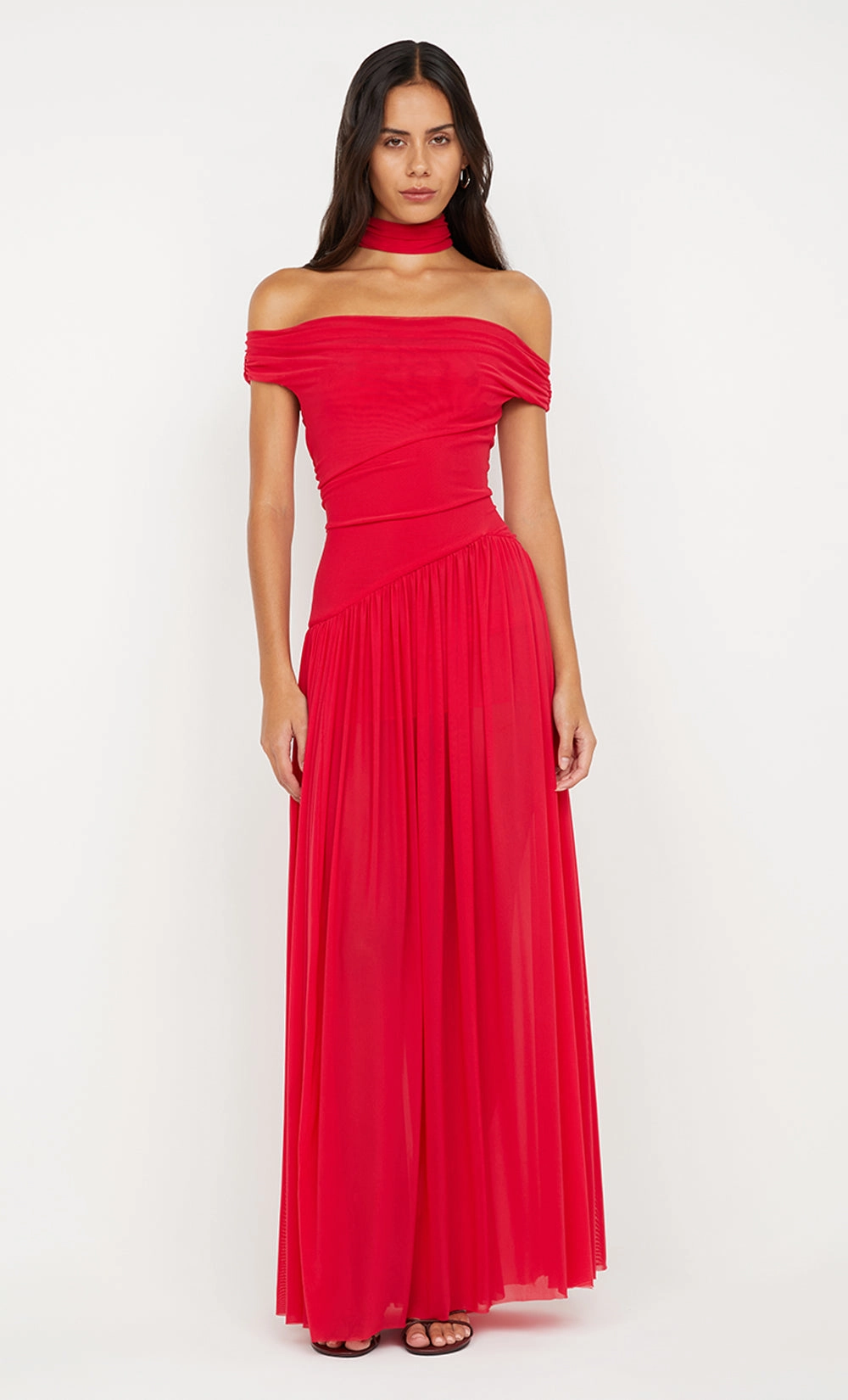 Silky Shape One Piece Look DEIJA OFFSHOULDER MAXI DRESS - STRAWBERRY