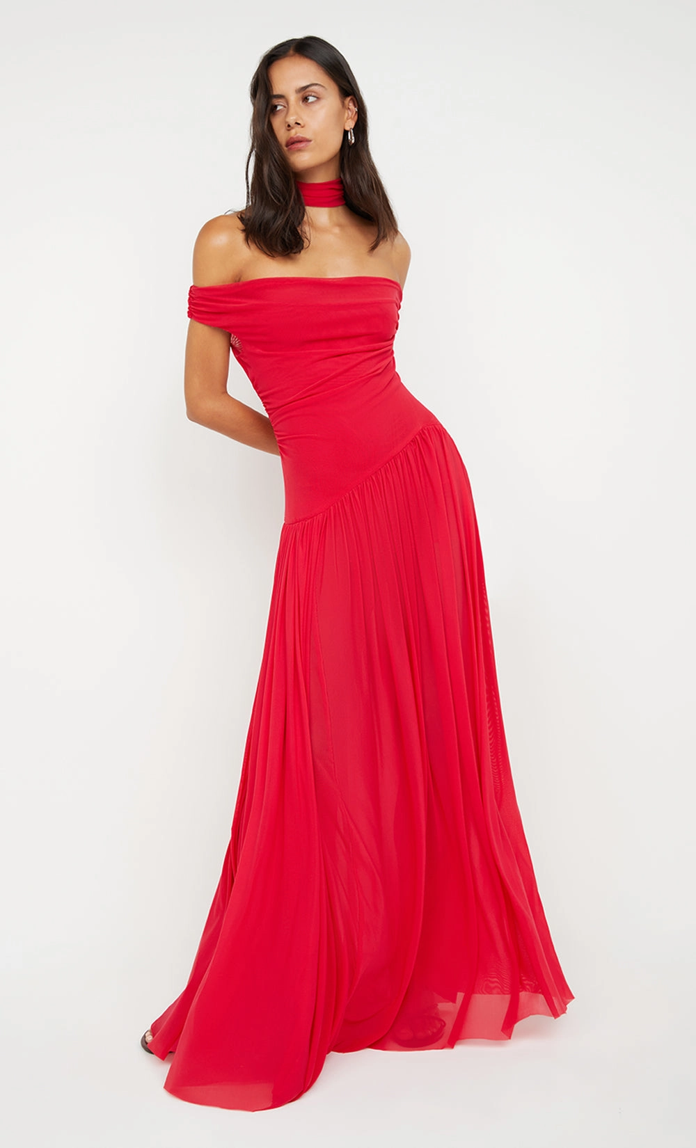 DEIJA OFFSHOULDER MAXI DRESS - STRAWBERRY Family Warm