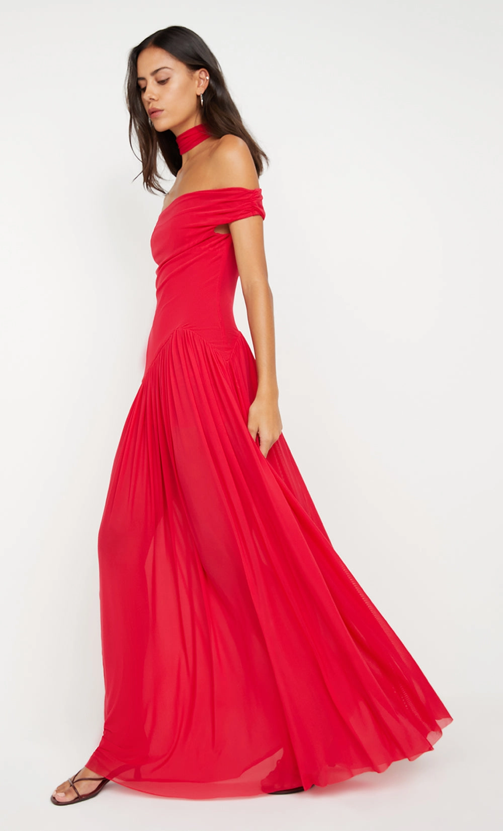 Farm Scene Chill Friendly DEIJA OFFSHOULDER MAXI DRESS - STRAWBERRY