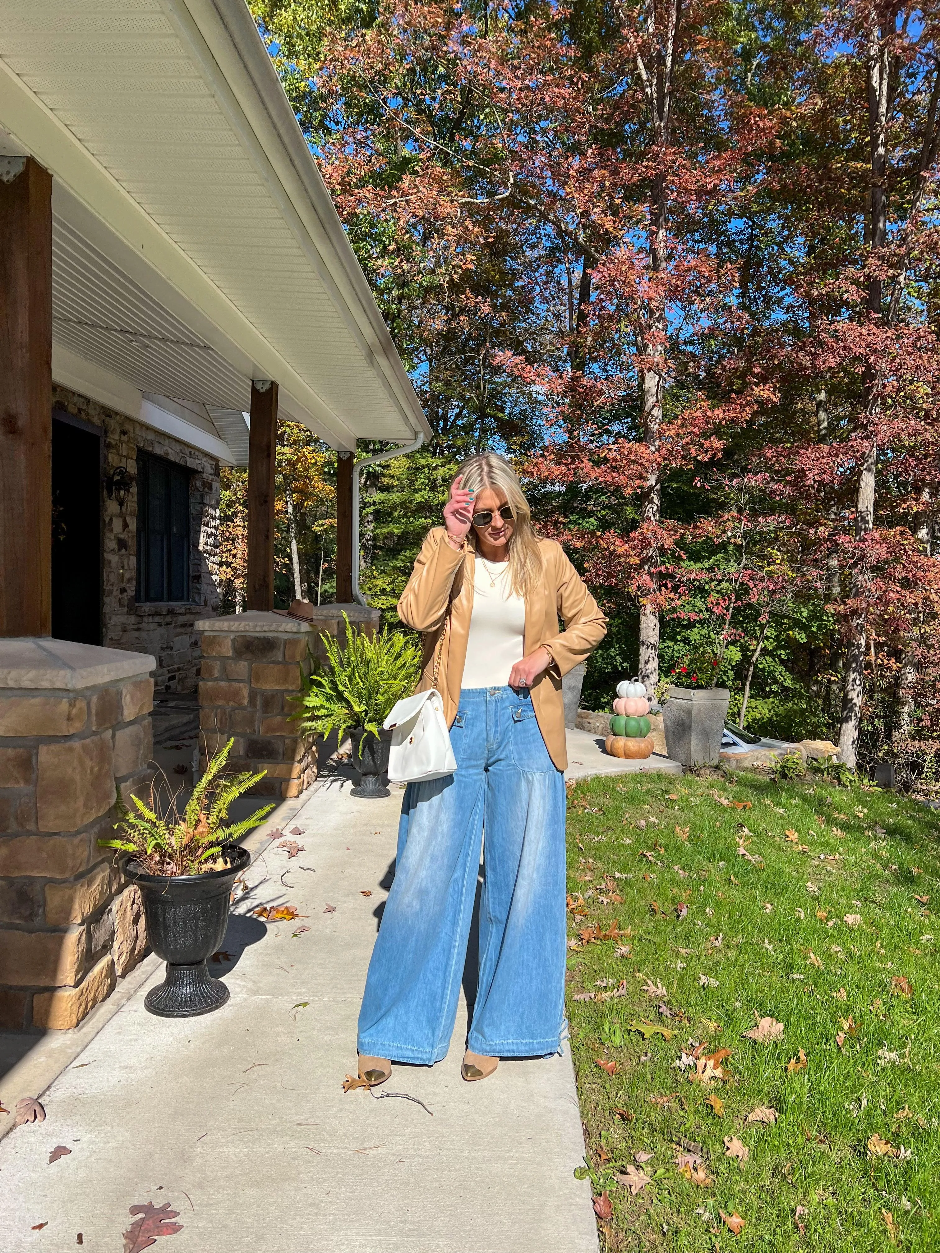 Denim Drawstring Ankle Wide Leg Maxi Pants