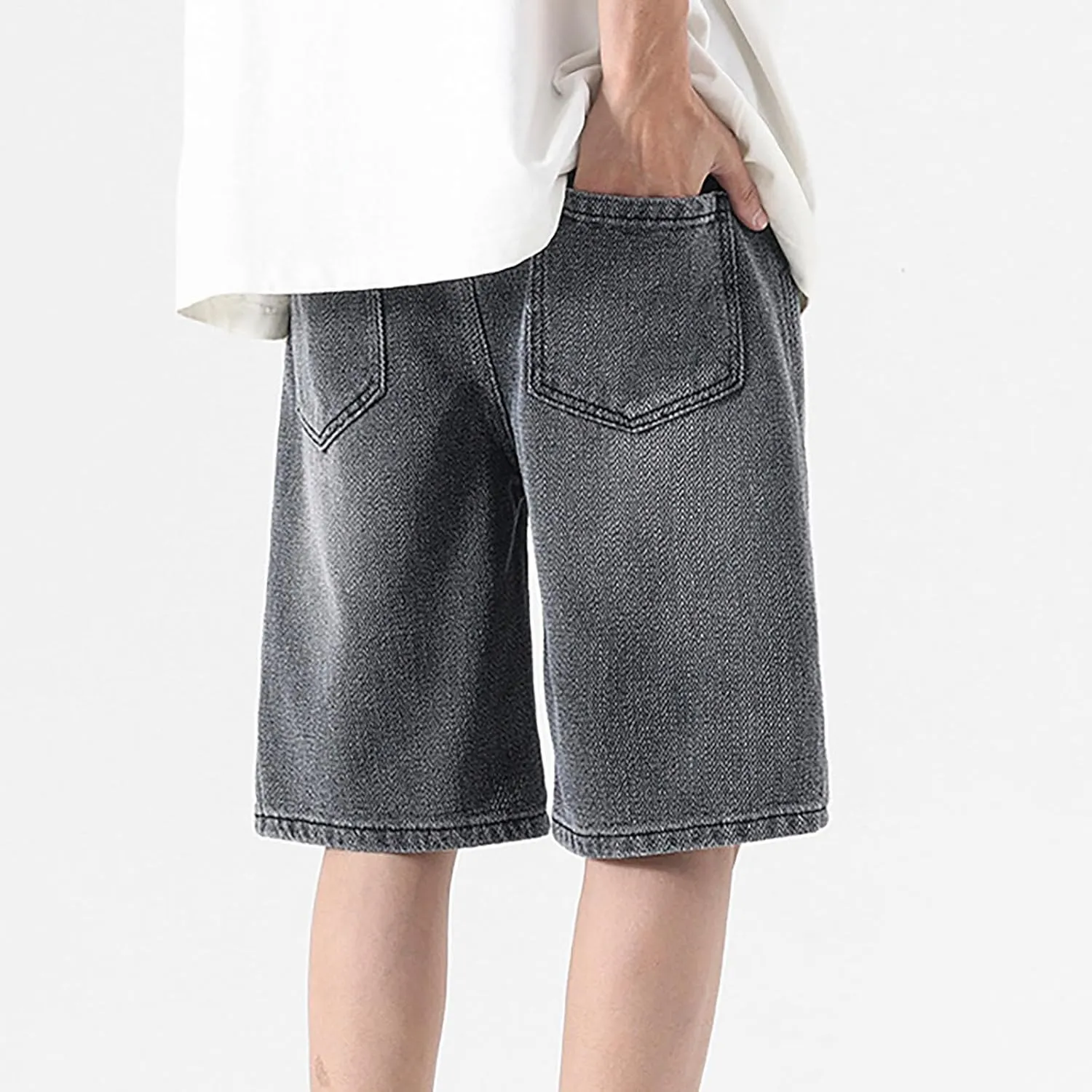 Denim Jorts for Men 2024 Skinny Stretch Lightweight Shorts Stretch Hiking Cargo Shorts Big & Tall